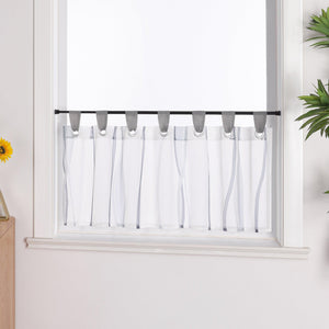 Cafe Curtain with Tab-Top Hanging and Stripe Pattern 1 Piece - Orange, H x W 60 x 140cm