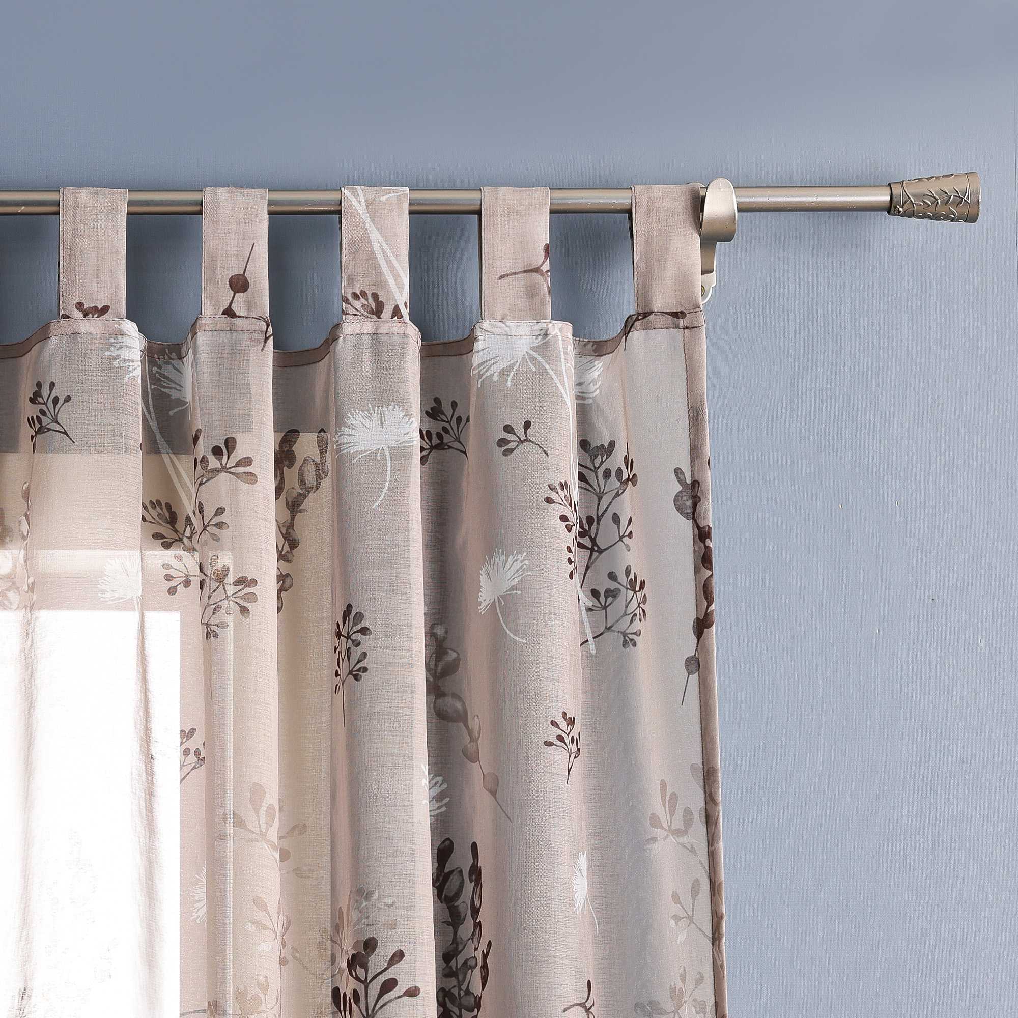 Curtain with Tab-Top Hanging and Botanical Patterns 1 Piece