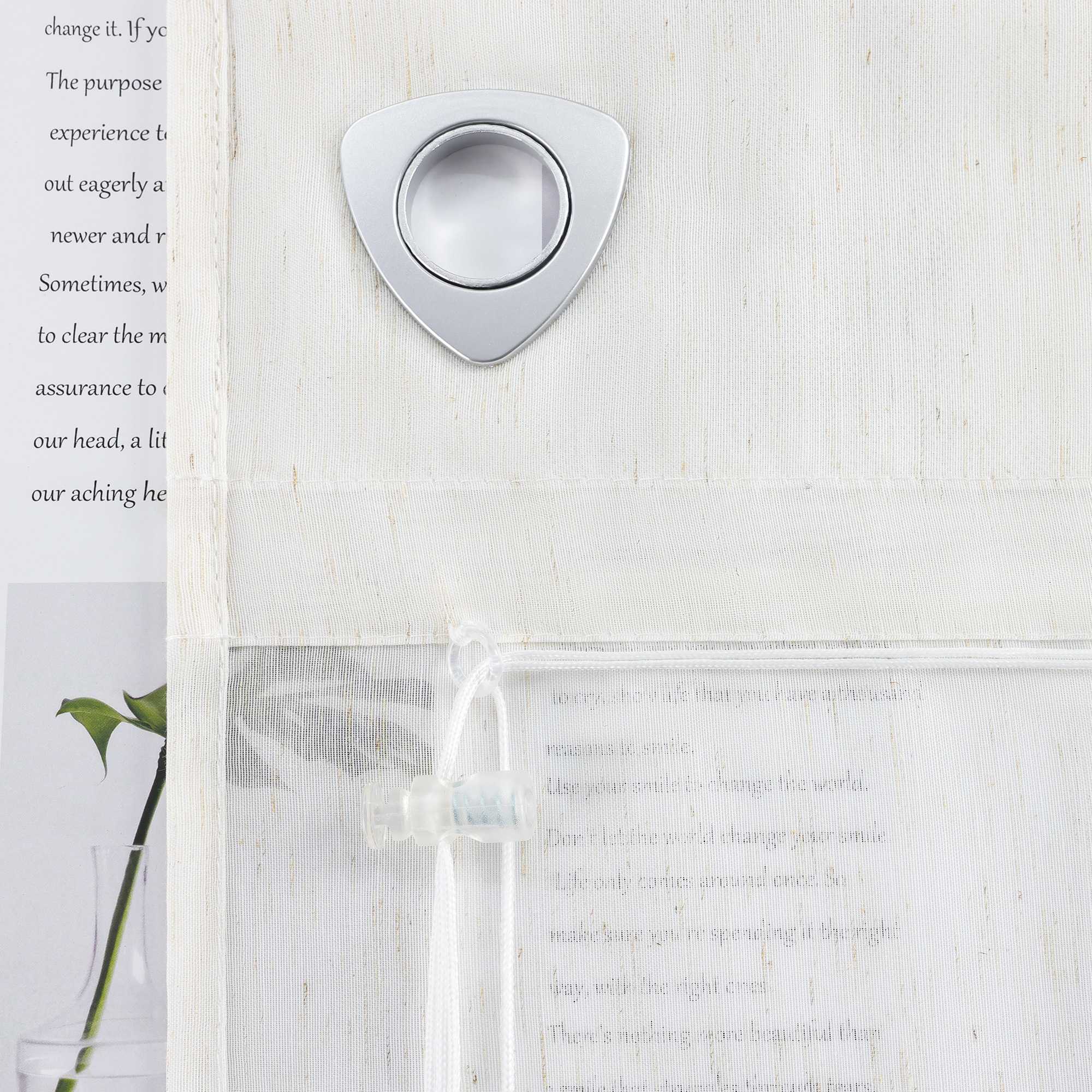 Roman Shade Linen-Look with U-Hooks, Solid Color 1 Piece