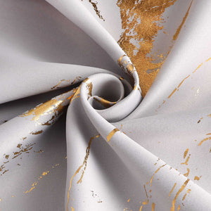 Blackout Curtain with Marble-Look Curtain Panel 1 Piece