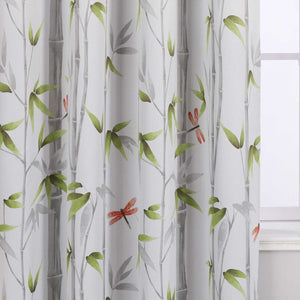 Blackout Grommet Curtain Opaque with Bamboo Pattern Thermal