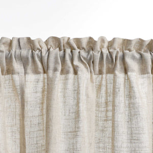 Cafe Curtain with Curtain Tape with Check Pattern in Linen-Look Fabric Set of 2 - Blue, H x W 90 x 110cm