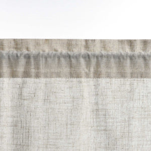 Cafe Curtain with Curtain Tape with Check Pattern in Linen-Look Fabric Set of 2