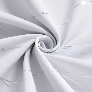 Blackout Grommet Curtain with Silver Accents - White, H x W 225 x 140 cm