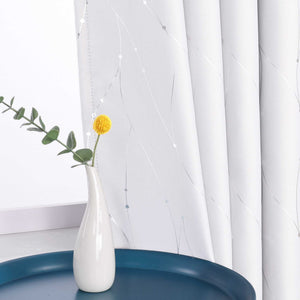 Blackout Grommet Curtain with Silver Accents - Black, H x W 245 x 140 cm