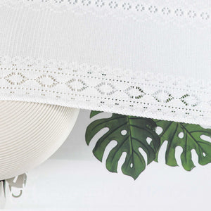 Sheer Triangular Curtain with Diamond Embossing and Tassel 1 Piece