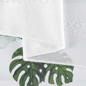 Sheer Triangular Curtain with Diamond Embossing and Tassel 1 Piece