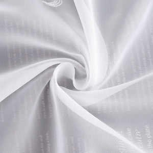 Cafe Curtain with Delicate Floral Designs and Rod Pocket