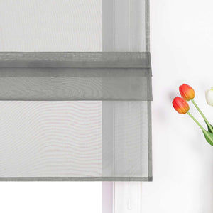 Roman Shade Voile for Kitchen Sheer 1 Piece - White, W x H 60 x 140cm