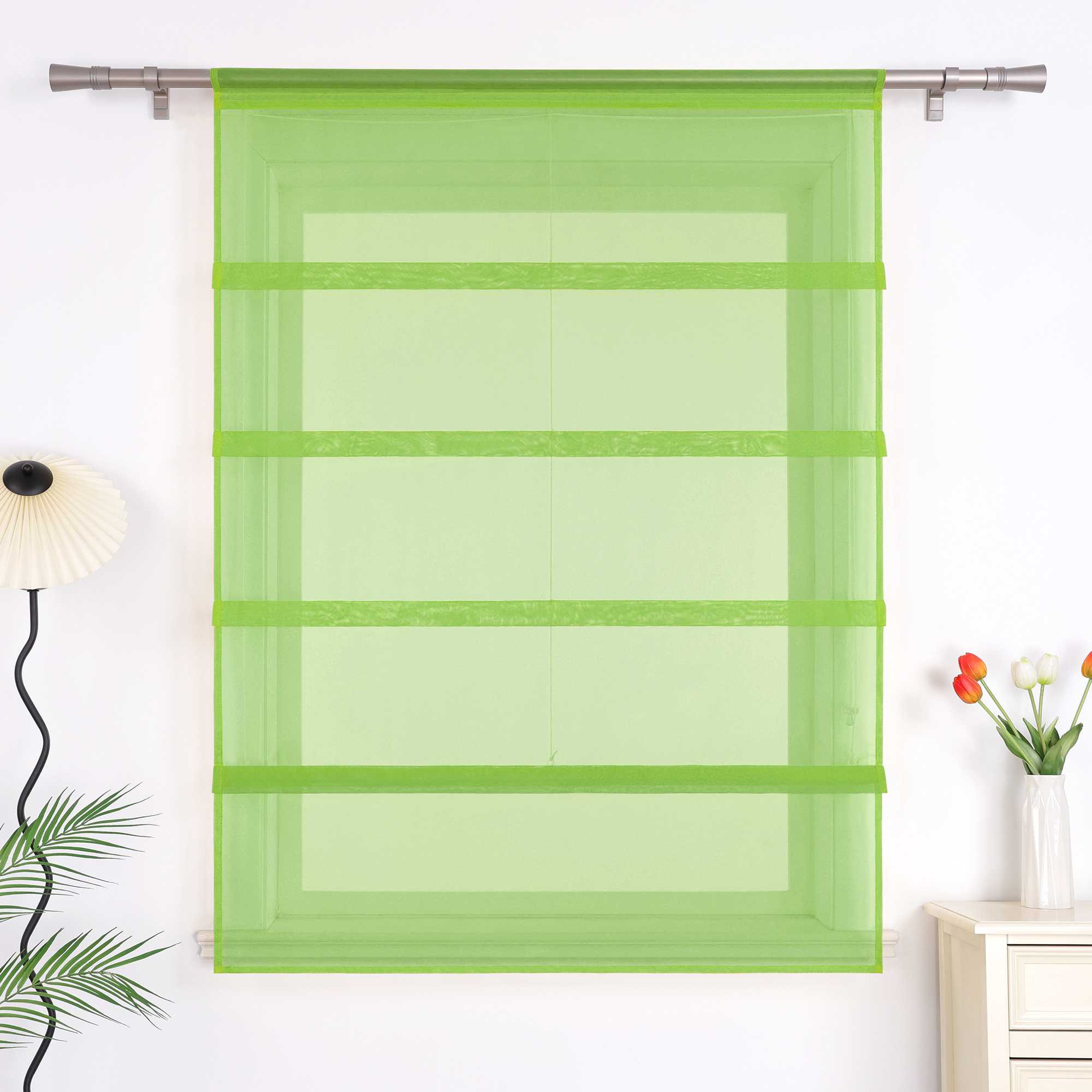 Roman Shade Voile for Kitchen Sheer 1 Piece - Sand, W x H 60 x 140cm