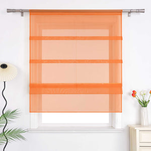 Roman Shade Voile for Kitchen Sheer 1 Piece - Orange, W x H 120 x 140cm