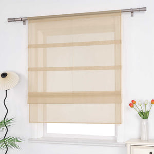 Roman Shade Voile for Kitchen Sheer 1 Piece