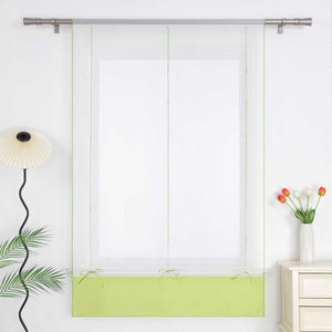 Roman Shade Semi-Sheer Airy with Colored Hem Rod Pocket 1 Piece - Gray, W x H 140 x 155cm