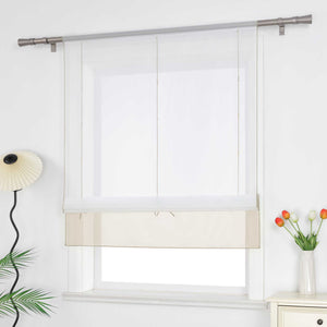 Roman Shade Semi-Sheer Airy with Colored Hem Rod Pocket 1 Piece - Green, W x H 100 x 155cm