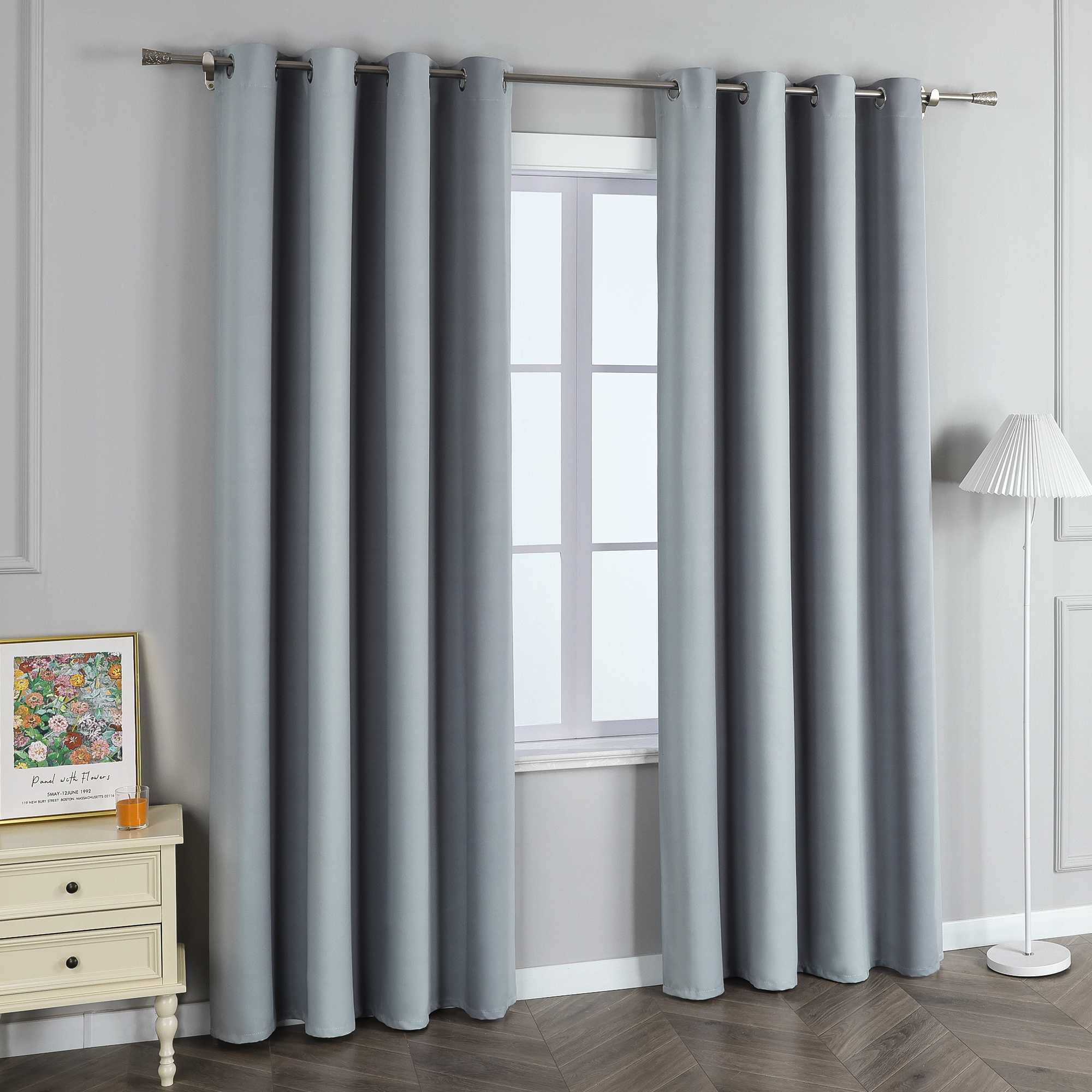 Blackout Grommet Curtain Gradient Thermal Minimalist Style 1 Piece - Green, H x W 245 x 135 cm