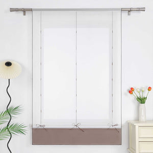 Roman Shade Semi-Sheer Airy with Colored Hem Rod Pocket 1 Piece