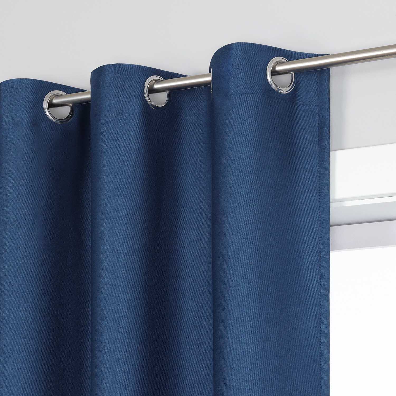 Blackout Grommet Curtain Solid Color Opaque Minimalist Style 1 Piece - Light Blue, H x W 175 x 140 cm