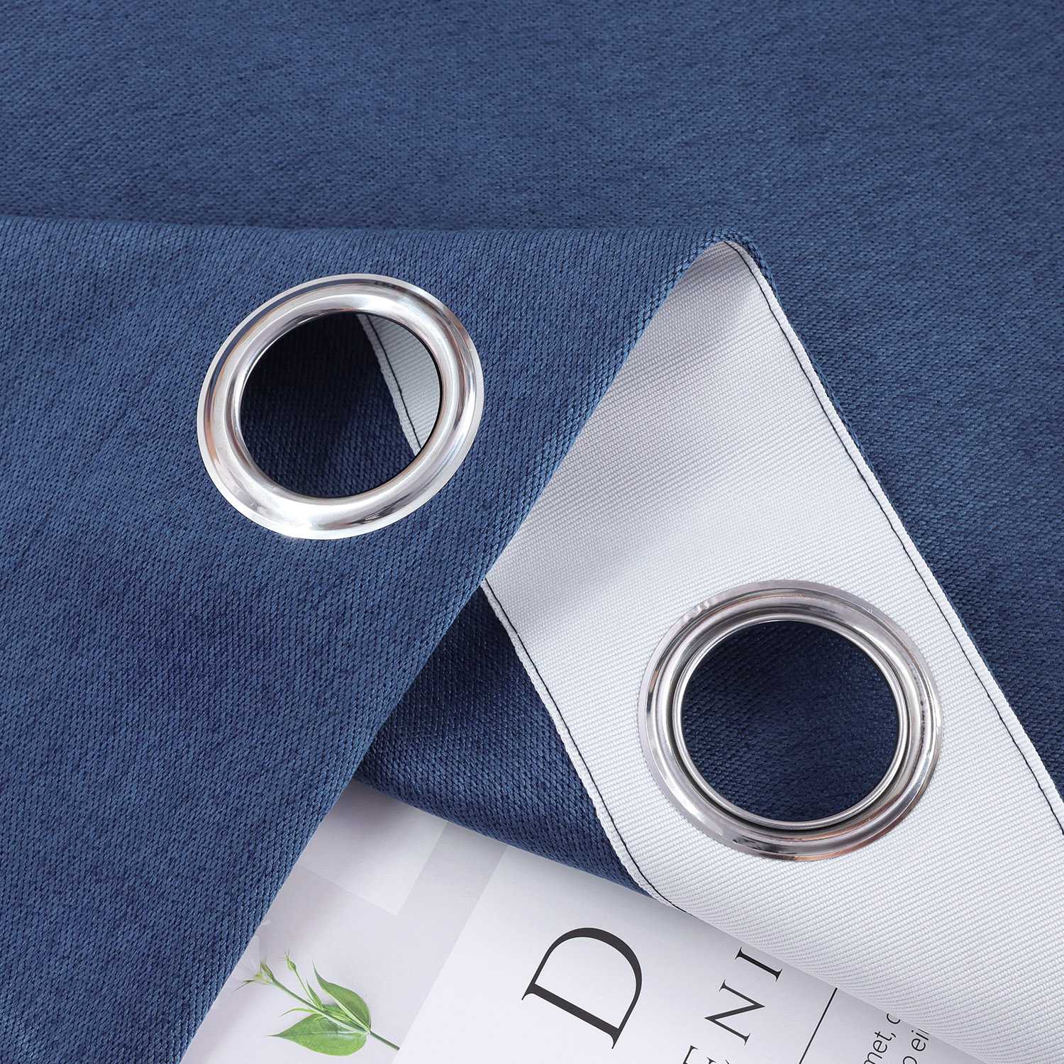 Blackout Grommet Curtain Solid Color Opaque Minimalist Style 1 Piece - Light Blue, H x W 145 x 140 cm