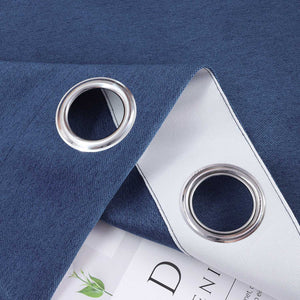 Blackout Grommet Curtain Solid Color Opaque Minimalist Style 1 Piece - Light Blue, H x W 145 x 140 cm
