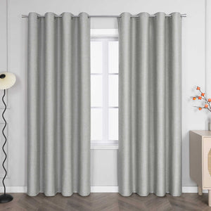 Blackout Grommet Curtain Solid Color Opaque Minimalist Style 1 Piece