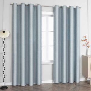 Blackout Grommet Curtain Solid Color Opaque Minimalist Style 1 Piece - Dark Gray, H x W 145 x 140 cm