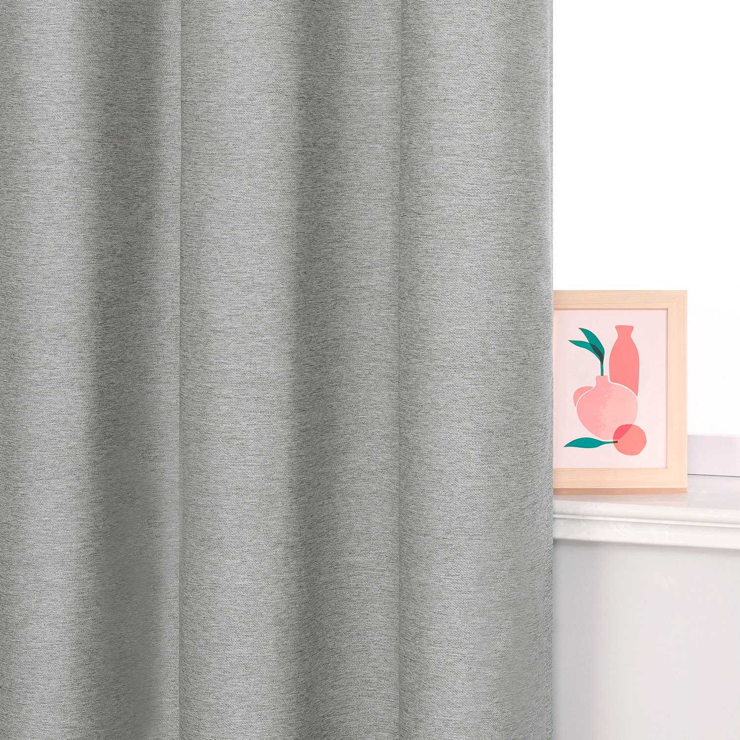Blackout Grommet Curtain Solid Color Opaque Minimalist Style 1 Piece