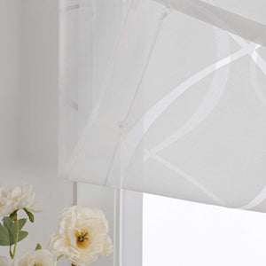Roman Shade Hook-and-Loop with Wave Pattern Solid Color 1 Piece - White, H x W 140 x 140cm