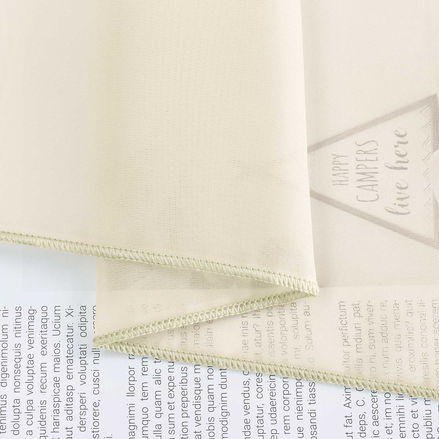 Roman Shade Semi-Sheer Airy with Colored Hem Rod Pocket 1 Piece