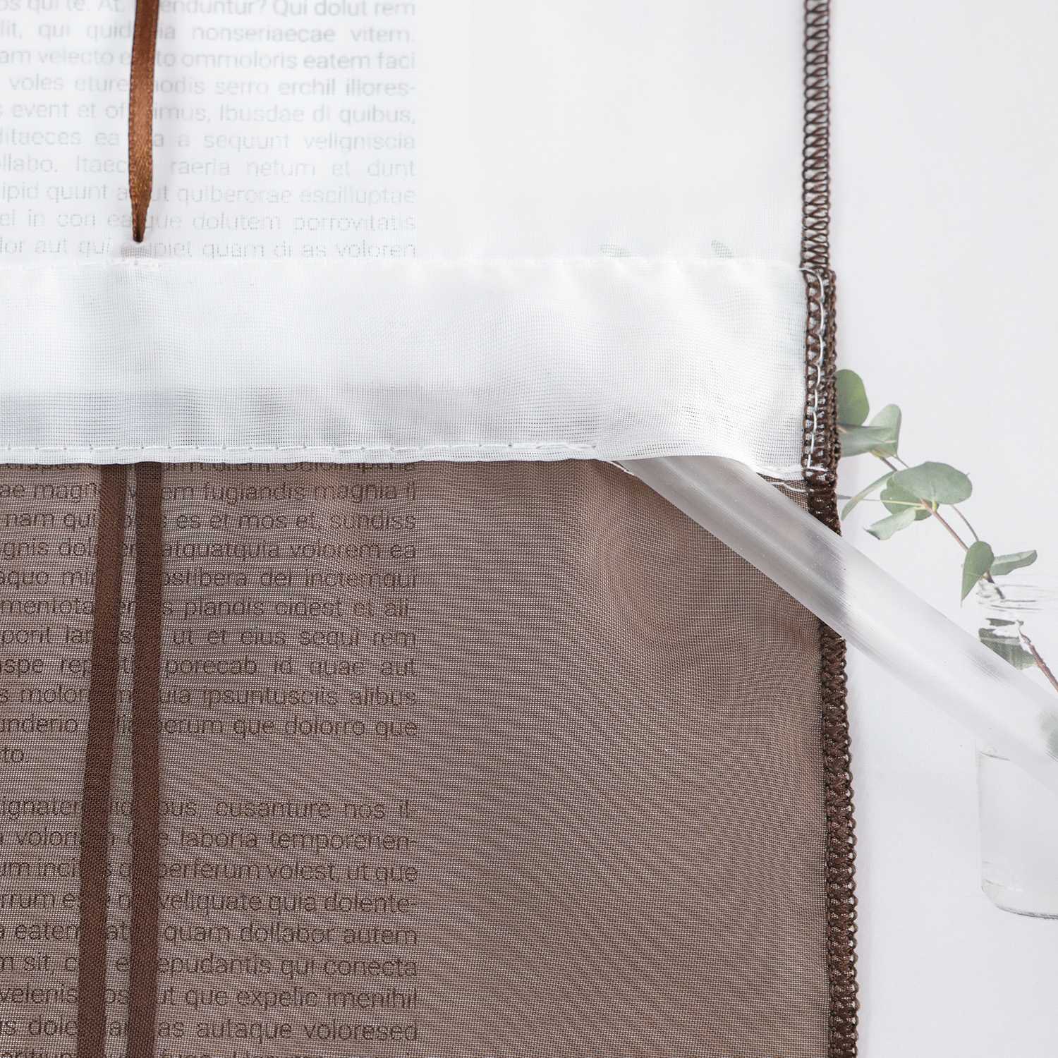 Roman Shade Semi-Sheer Airy with Colored Hem Rod Pocket 1 Piece