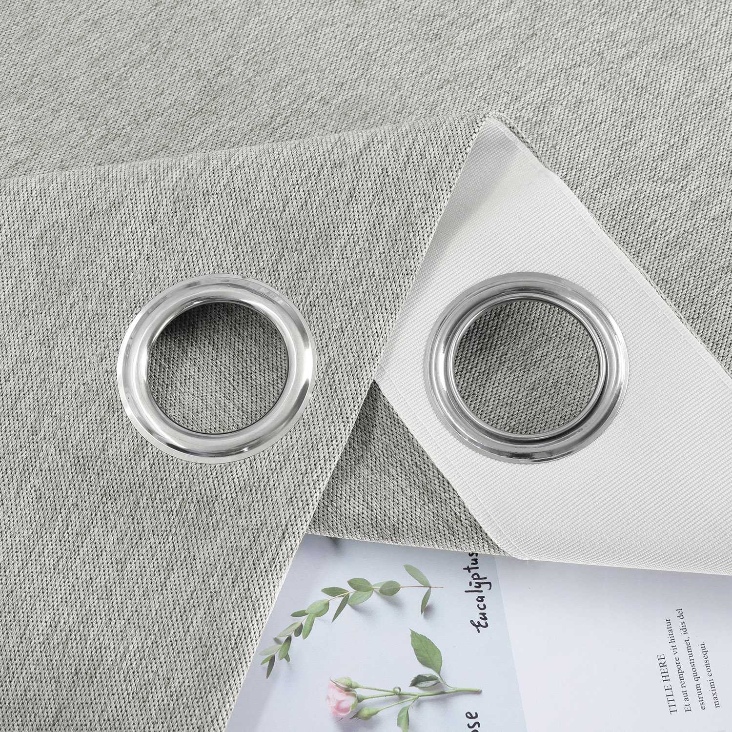 Blackout Grommet Curtain Solid Color Opaque Minimalist Style 1 Piece