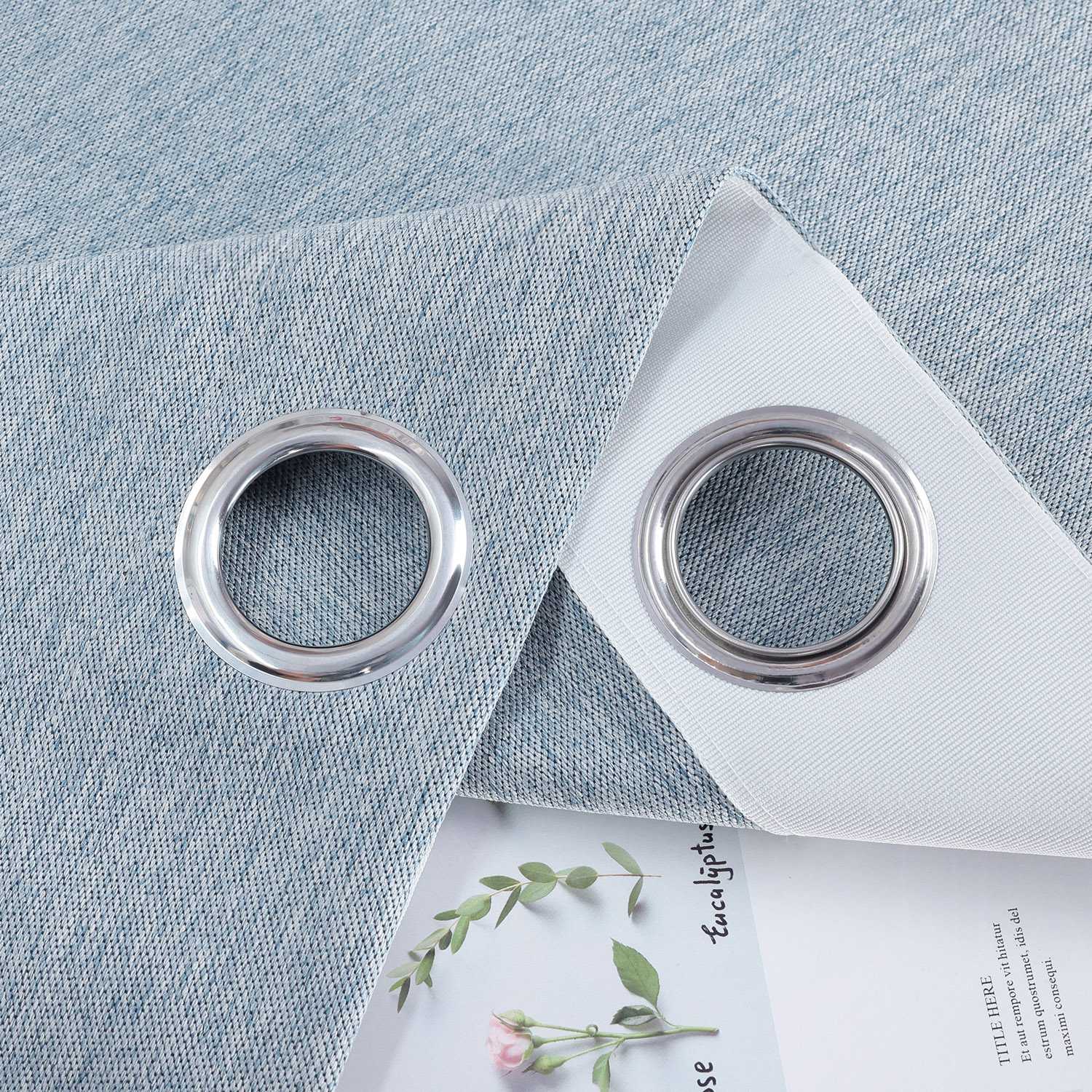 Blackout Grommet Curtain Solid Color Opaque Minimalist Style 1 Piece - Dark Gray, H x W 245 x 140 cm