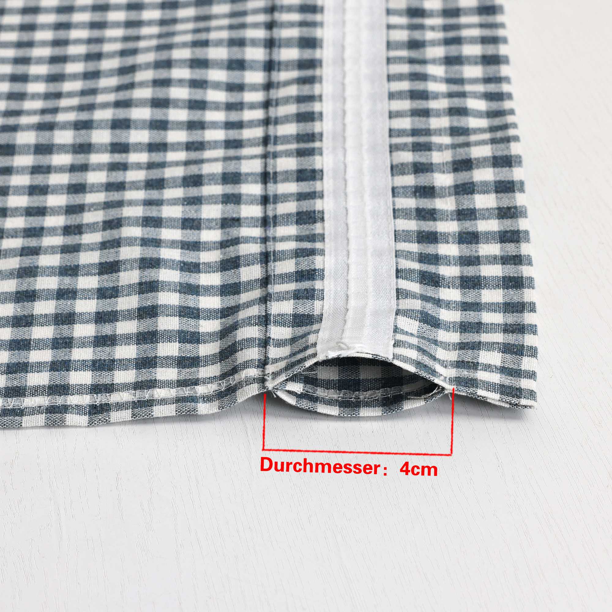 Short Curtains in Valance Style with Check Pattern Set of 2