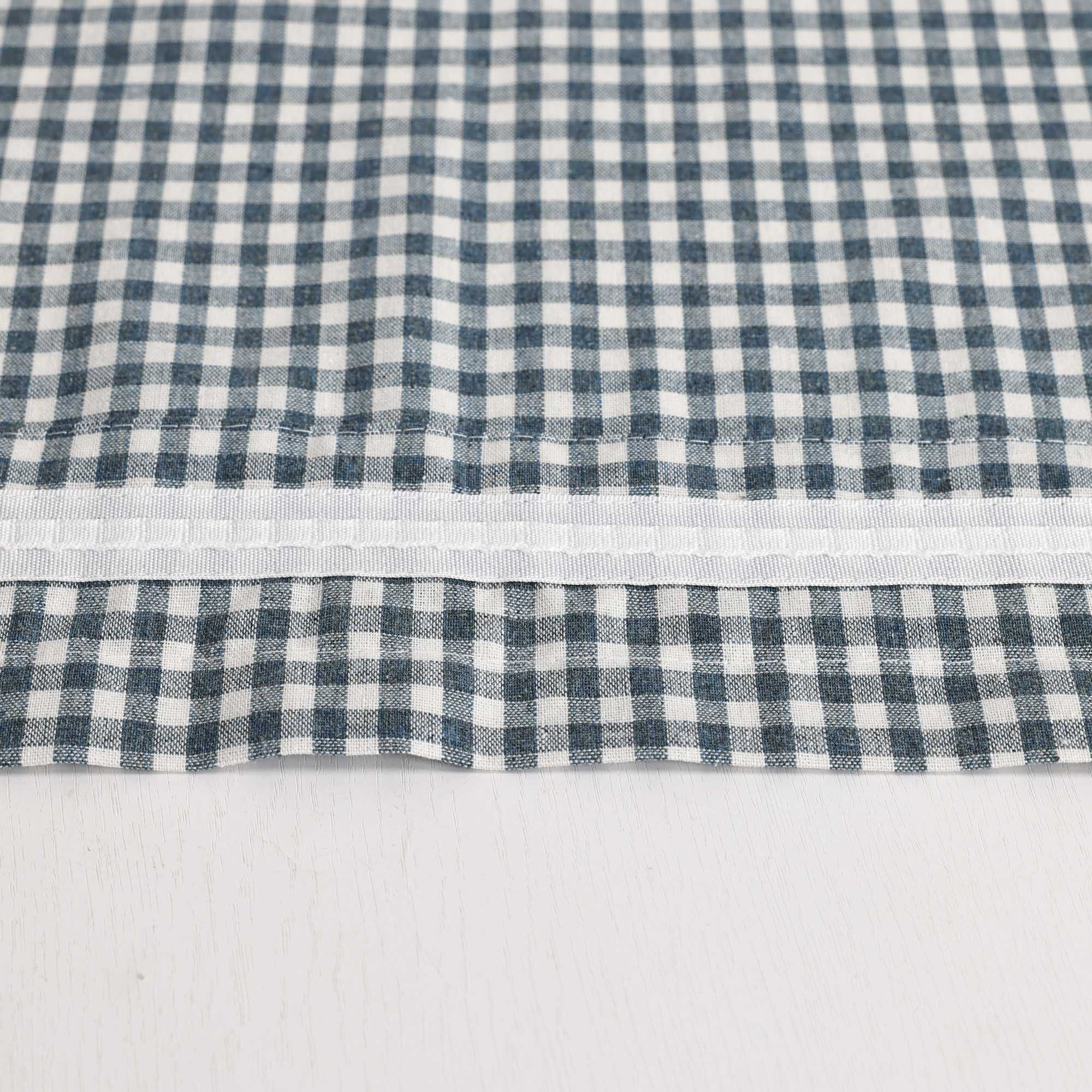 Short Curtains in Valance Style with Check Pattern Set of 2