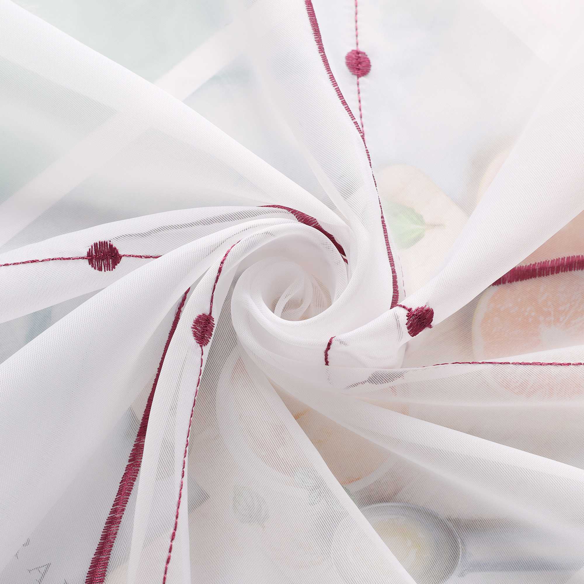 Hook-and-Loop Sliding Panel Curtains with Wave Pattern with Hook-and-Loop Tape 2 Pieces