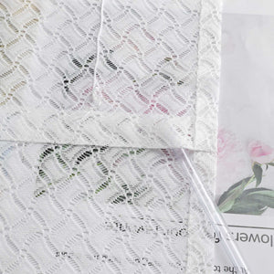 Roman Shade with V-Shaped Tab Tops with Openwork Patterns Jacquard Sheer