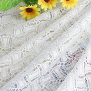 Set of 2 Jacquard Cafe Curtains with Rod Pocket Short White - White, W x H 120 x 60cm