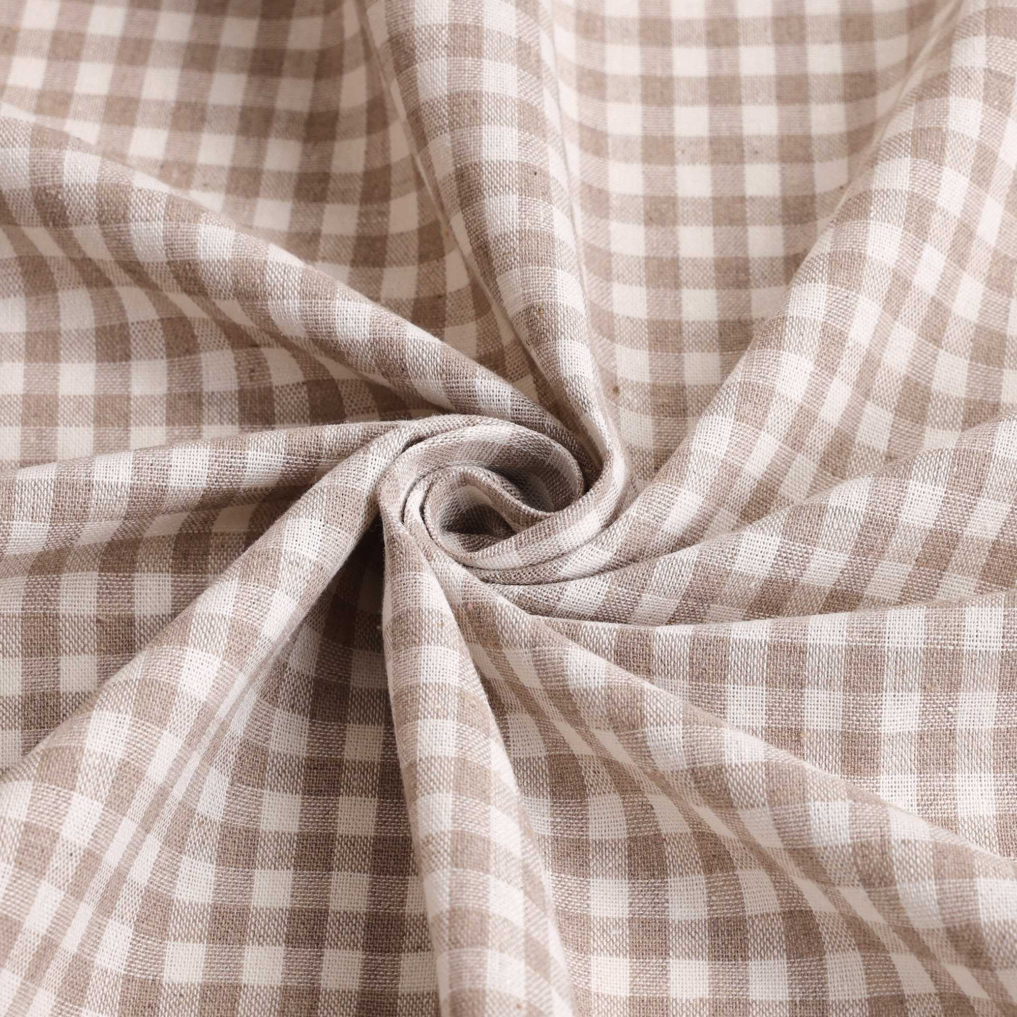 Short Curtains in Valance Style with Check Pattern Set of 2 - Blue, H x W 80 x 80cm