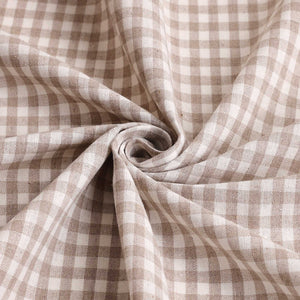 Short Curtains in Valance Style with Check Pattern Set of 2 - Blue, H x W 80 x 80cm