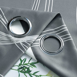 Blackout Grommet Curtain Opaque Thermal with Water-Wave Pattern 1 Piece