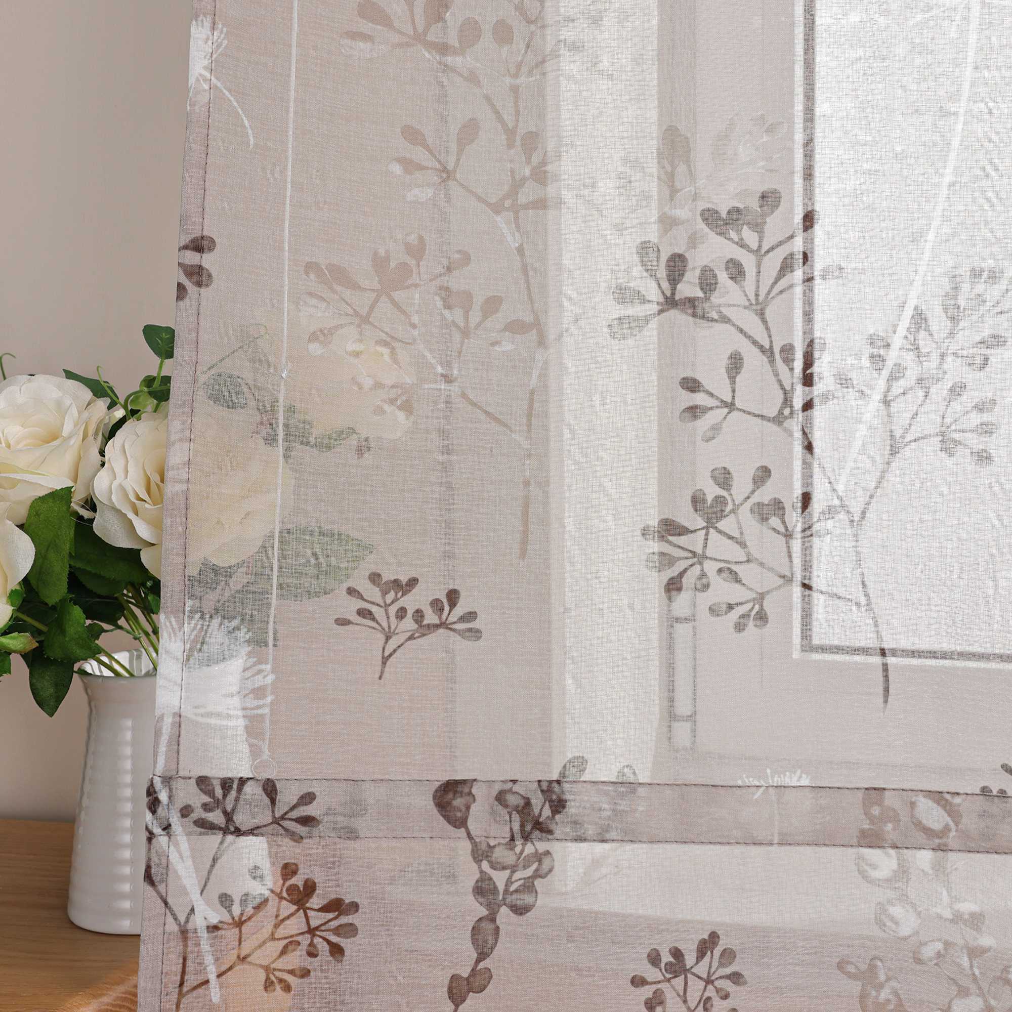 Roman Shade with Tab Tops Country Style Kitchen Sheer