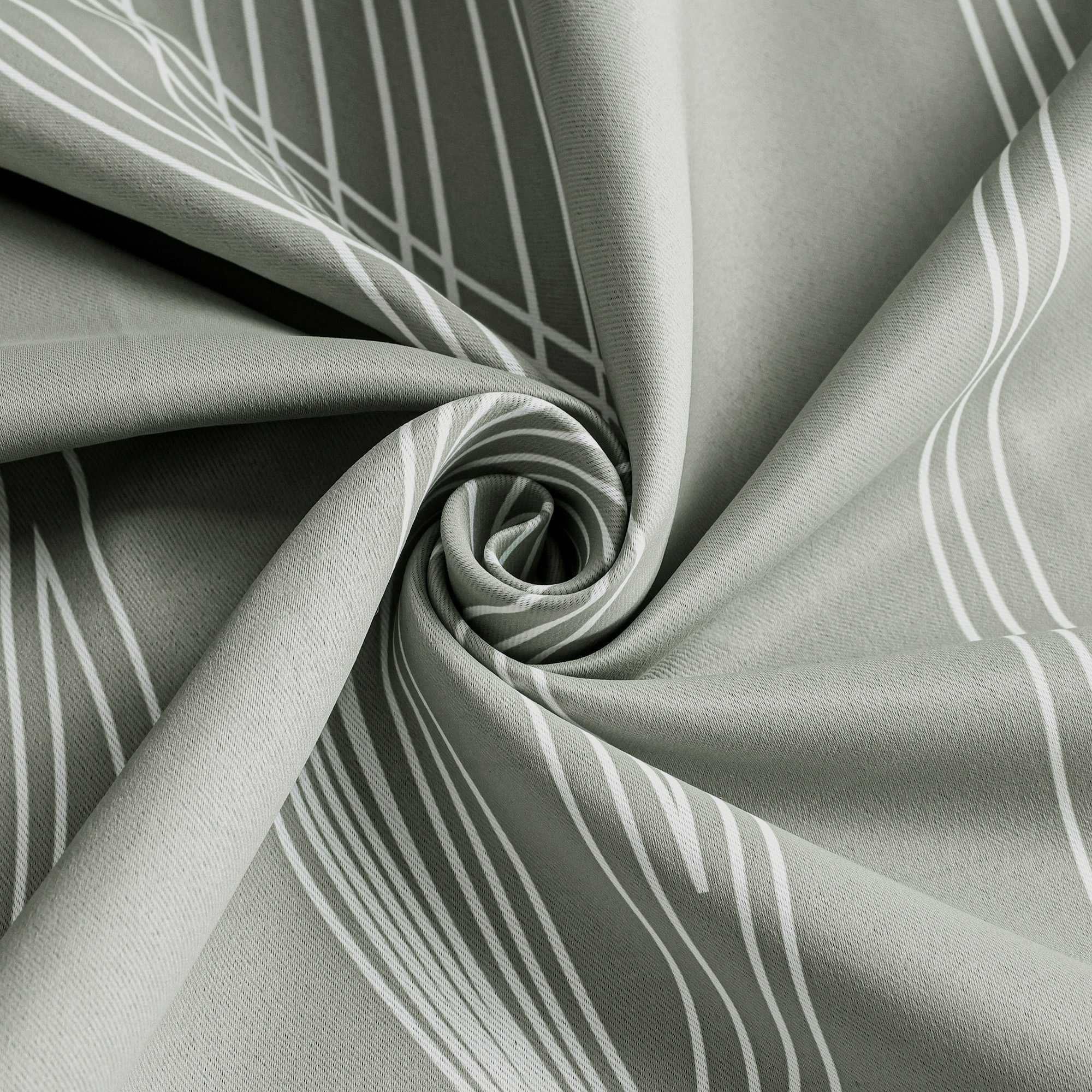 Blackout Grommet Curtain Opaque Thermal with Water-Wave Pattern 1 Piece - Brown, H x W 175 x 135cm