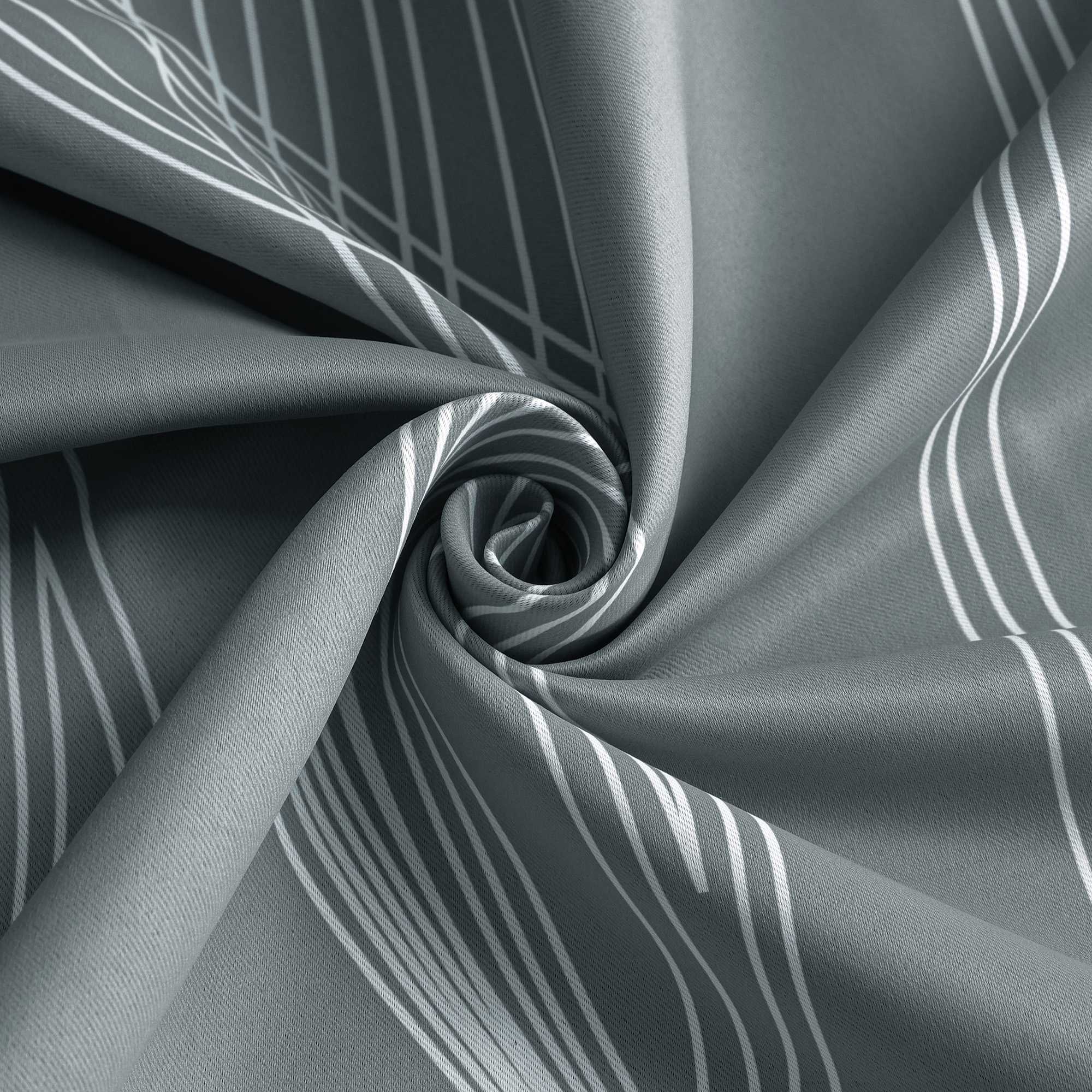 Blackout Grommet Curtain Opaque Thermal with Water-Wave Pattern 1 Piece