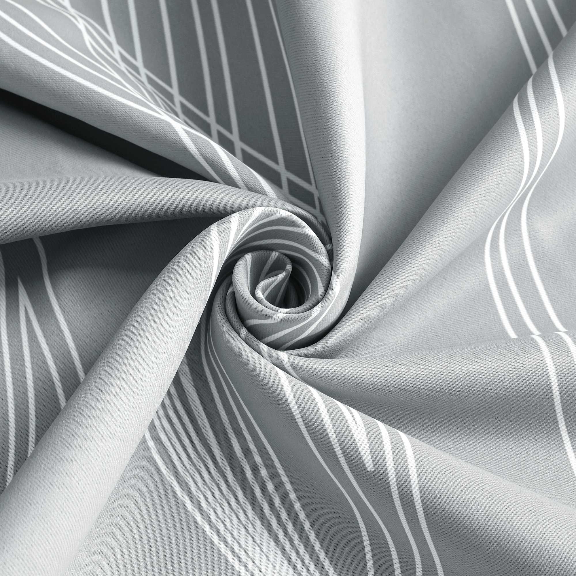 Blackout Grommet Curtain Opaque Thermal with Water-Wave Pattern 1 Piece