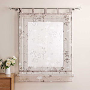 Roman Shade with Tab Tops Country Style Kitchen Sheer