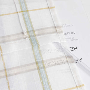 Roman Shade in Linen-Look Fabric Country Style Checked Semi-Sheer