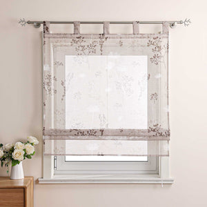 Roman Shade with Tab Tops Country Style Kitchen Sheer