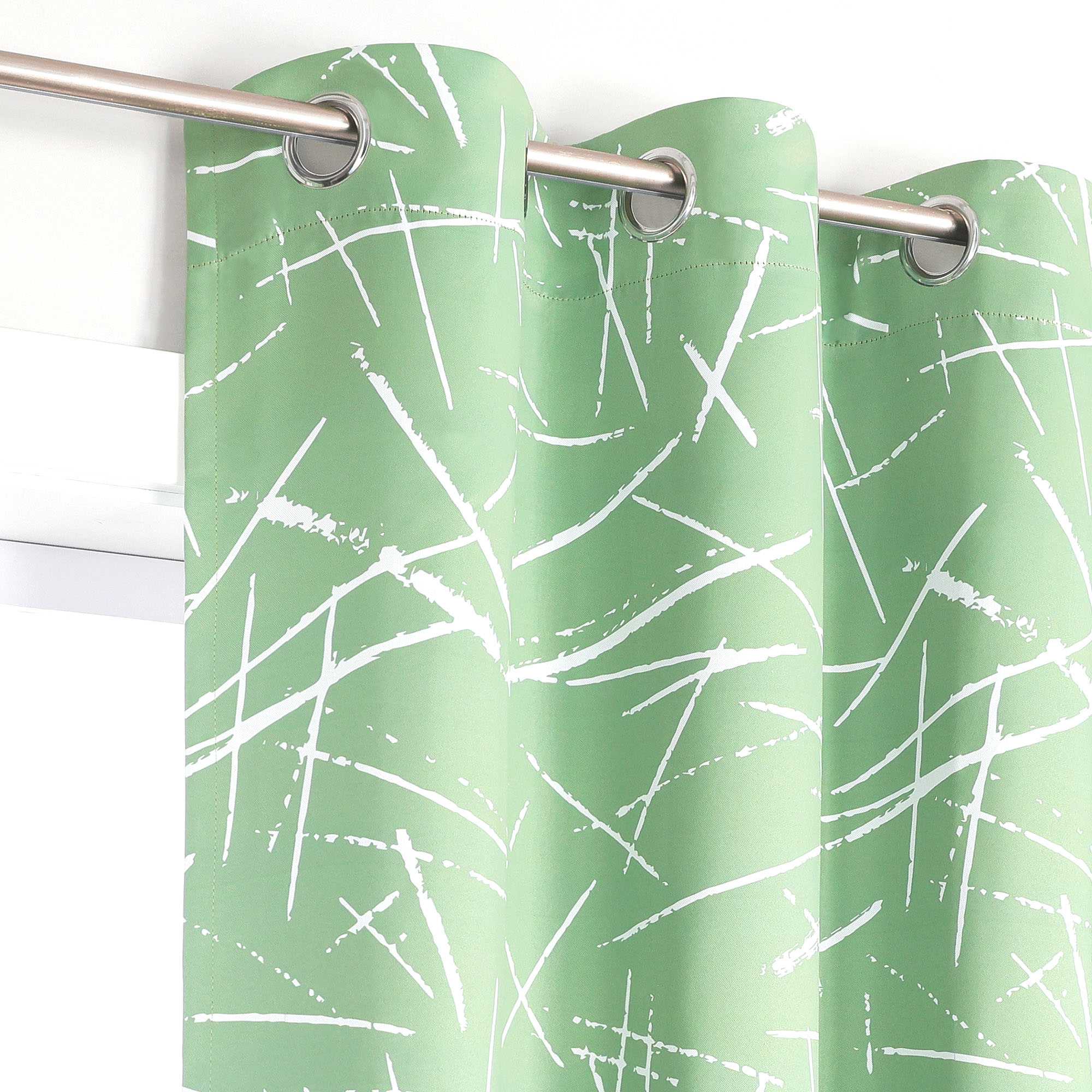 Blackout Grommet Curtain Opaque Thermal Grommet Curtain Panel 1 Piece - Green, H x W 245 x 135cm