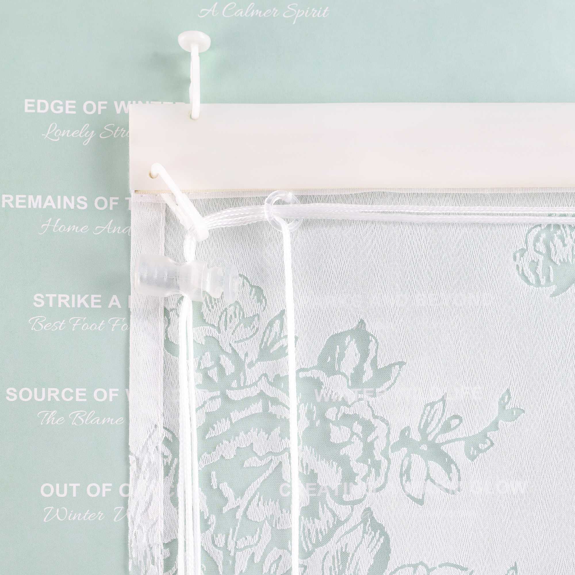 Roman Shade with Rose Pattern & Hook-and-Loop Hanging