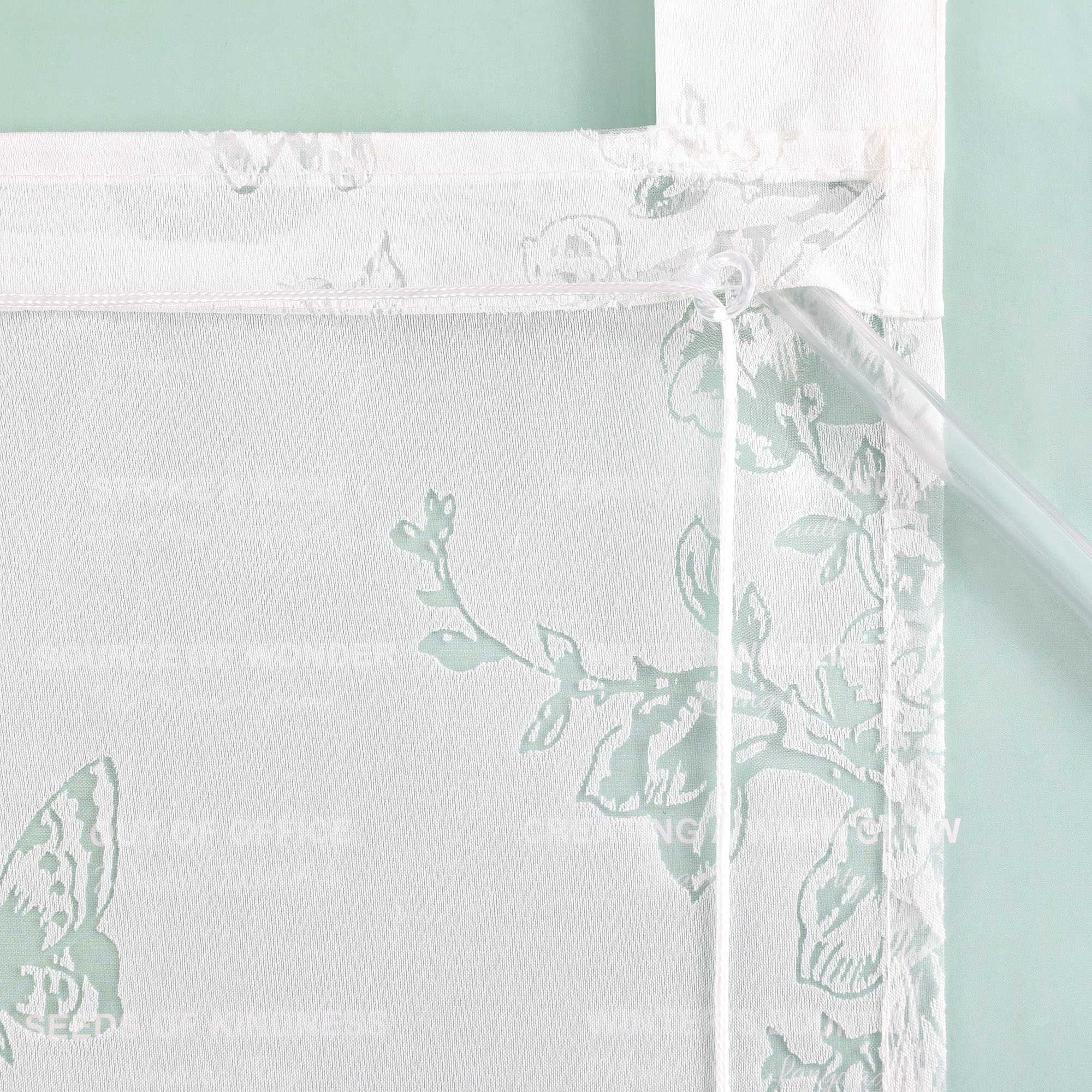 Roman Shade with Rose Pattern & Tab-Top Hanging