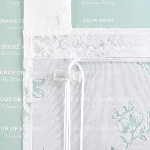 Roman Shade with Rose Pattern & Tab-Top Hanging